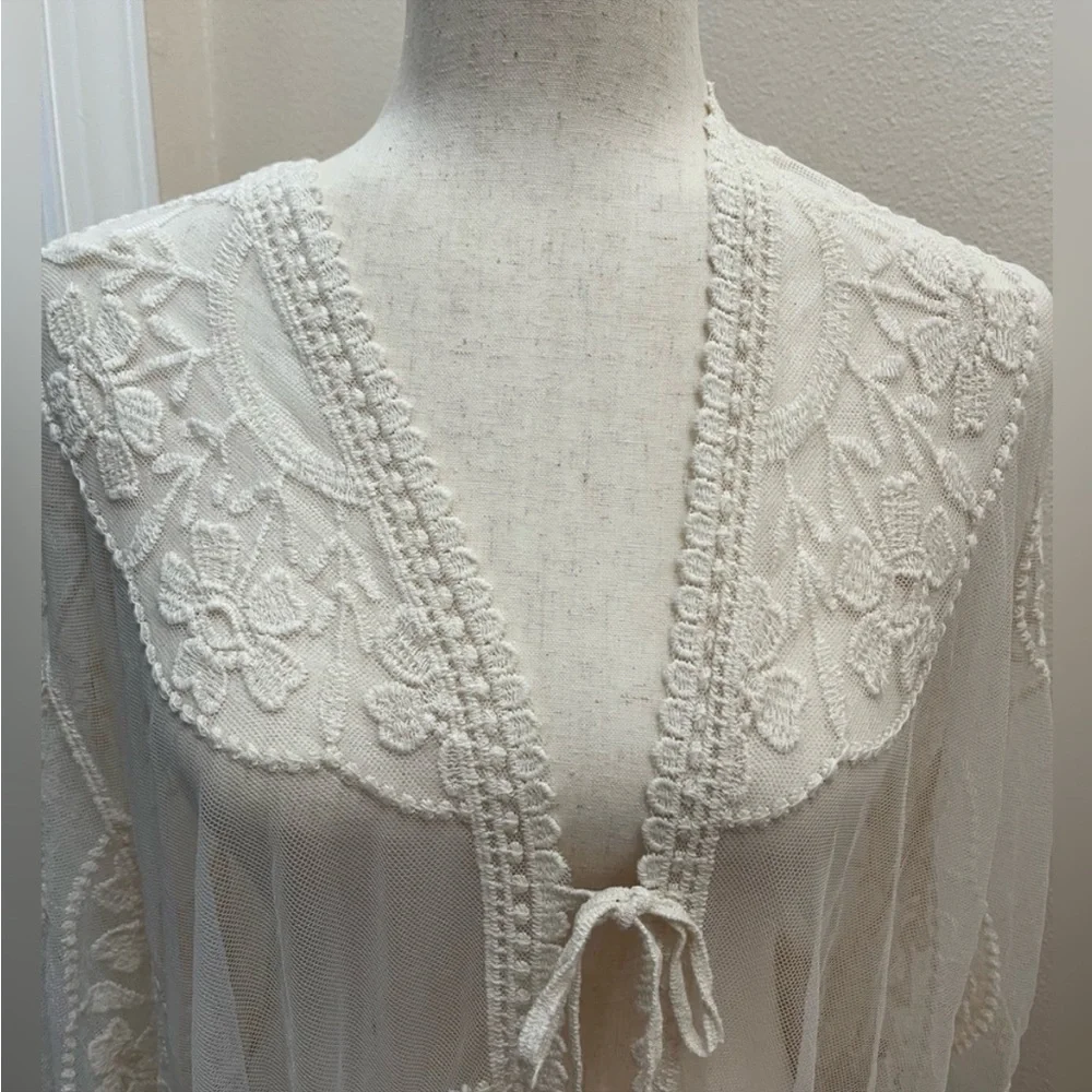 Lace Kimono Beach Cover Up, NWT - Picture 6 of 8